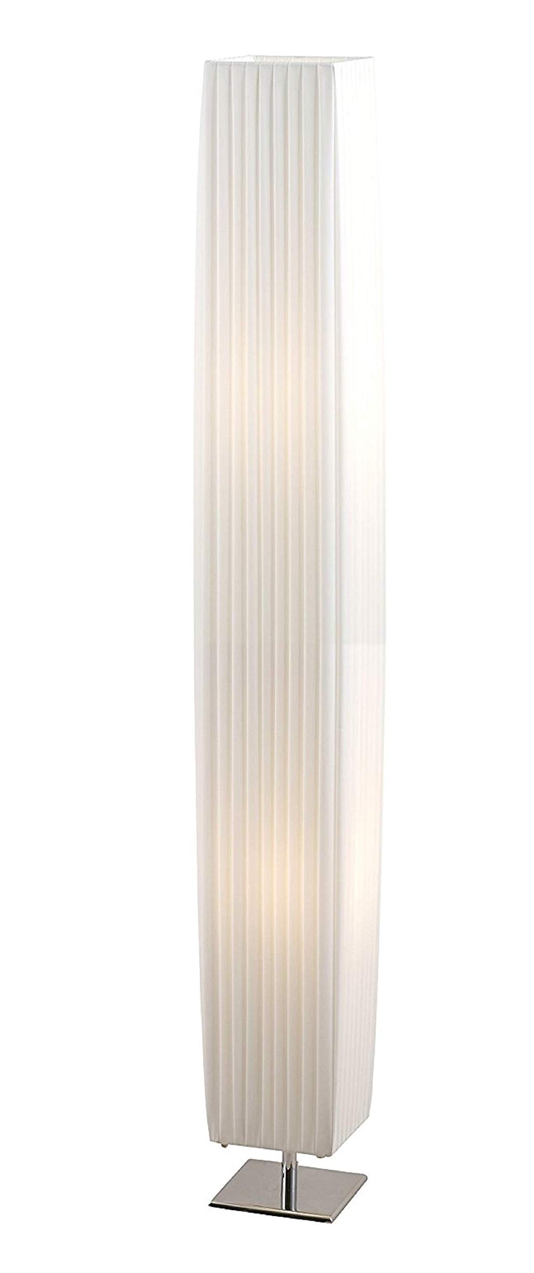 Trango 120SL Design Plissee LED Stehleuchte *CANNES* Stehlampe inkl. 2x 4 Watt E27 LED Leuchtmittel, Wohnzimmer, Lampe, Standleuchte eckig – Lampenschirm Länge:14cm - Breite: 14cm - Höhe: 120cm