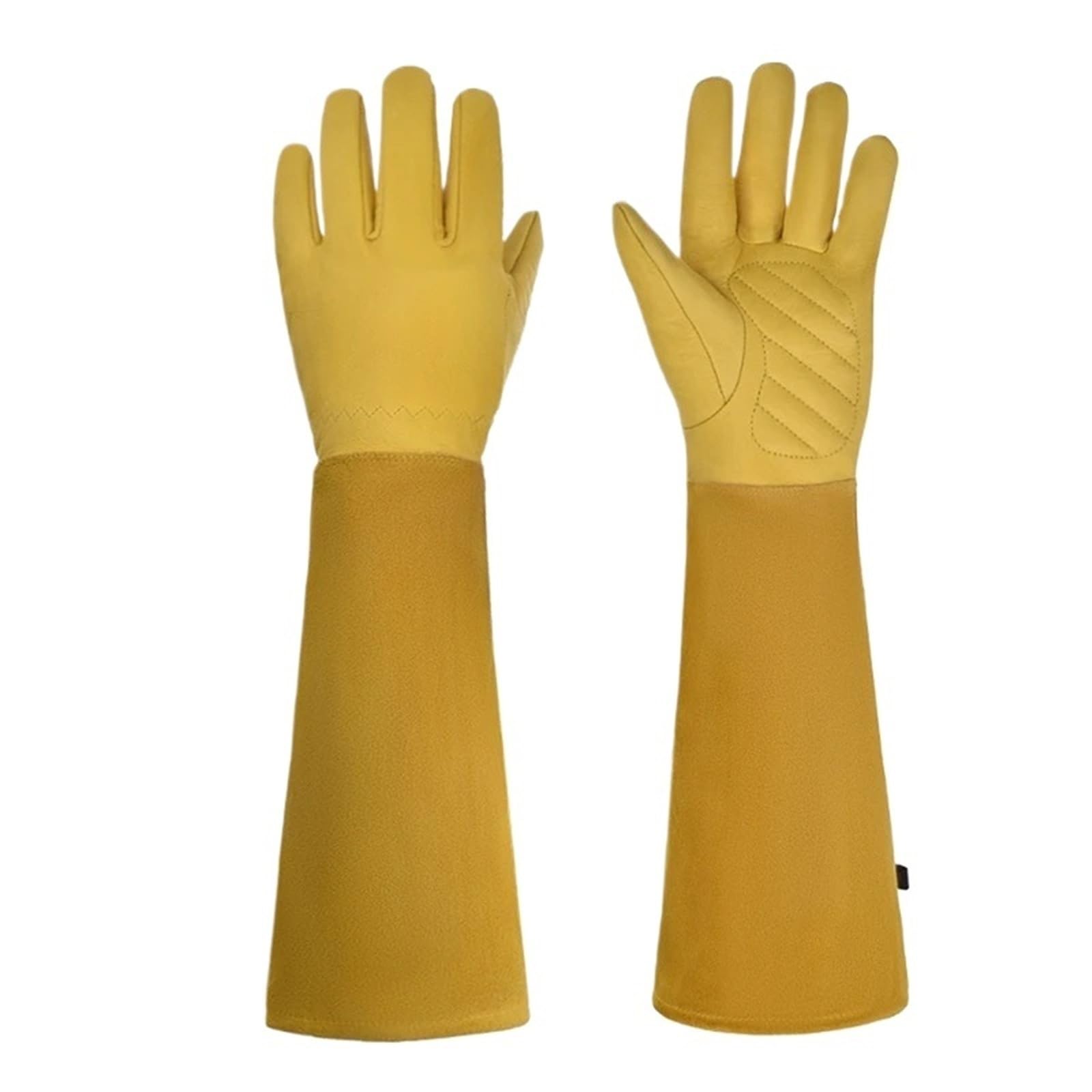 Gartenhandschuhe Damen Rose Pruning Gartenarbeit Lederhandschuhe Imkerei Dornensicher Langarm Arbeitshandschuh Männer Frauen Garten Beschneiden Handschuhe(Yellow,L)