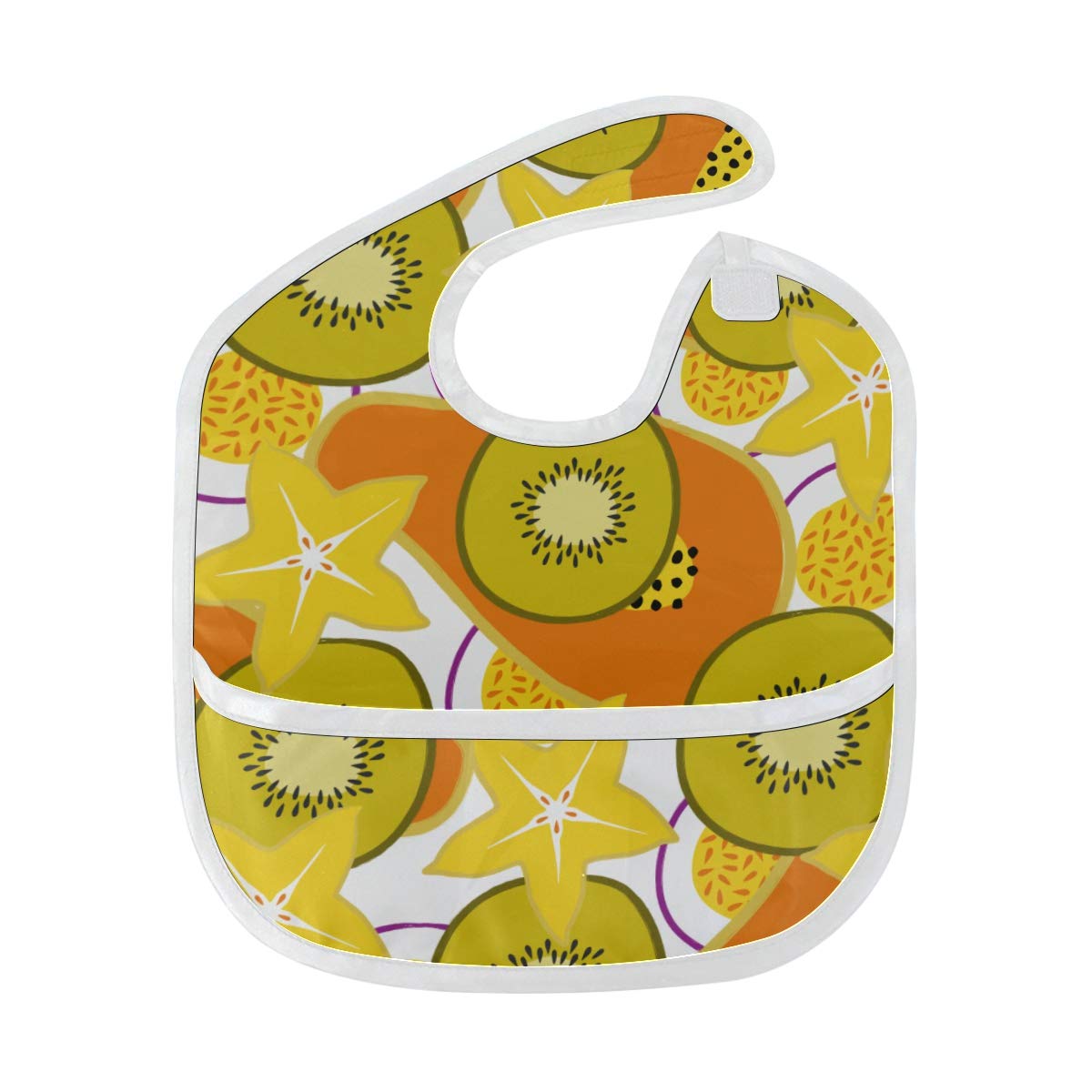 Exotic Carambola Papaya Custom Soft Waterproof Stain Odor Resistant Baby Feeding Dribble Drool Bibs Burp Cloths For Infant Overall For 6-24 Months Kid Gift