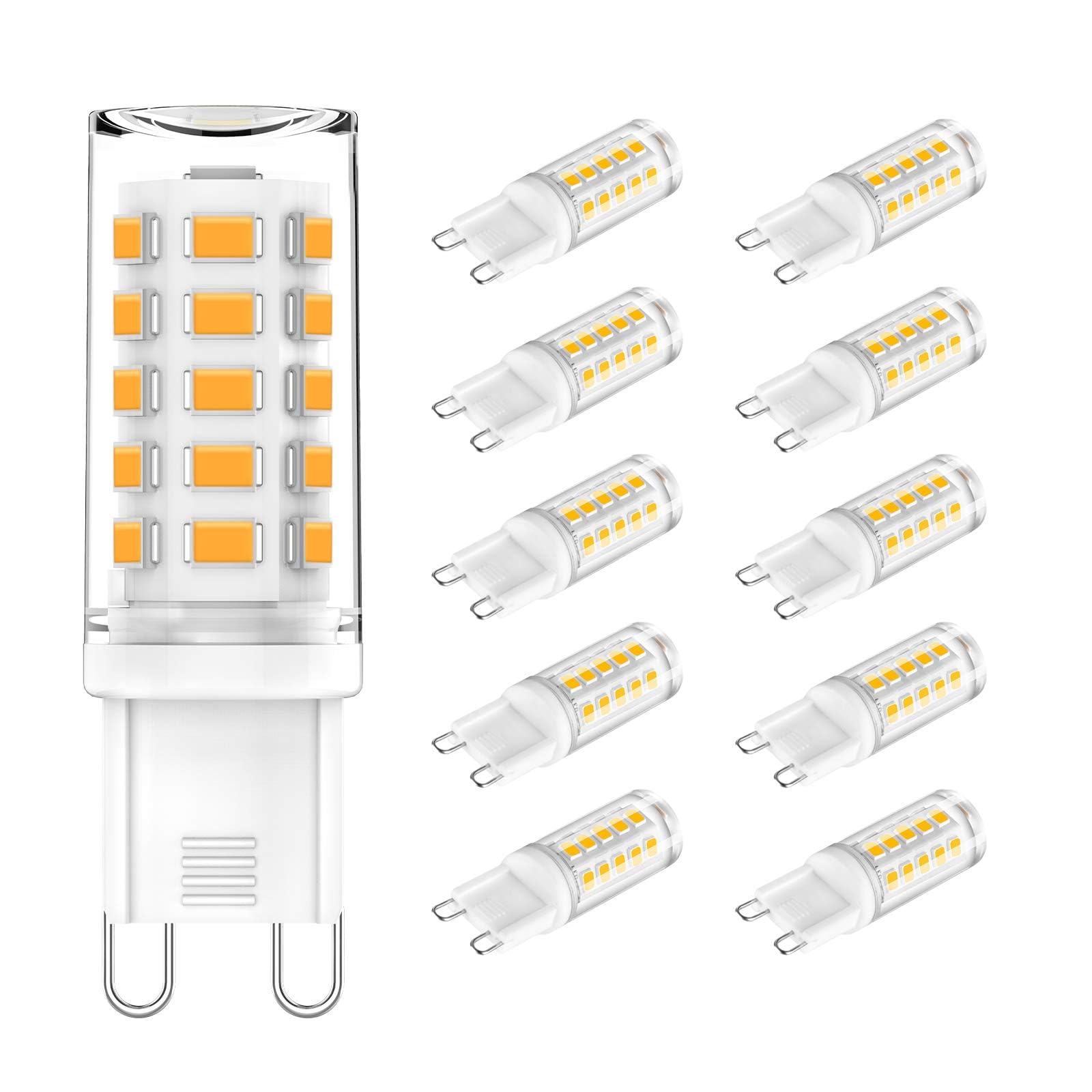 CHEERBEE G9 LED Bulbs Warm White 2700K, 3W G9 LED Light Bulb, 28W 33W 40W Halogen Equivalent, AC 220-240V, 350LM, CRI>85, Capsule Bulb for Crystal Chandelier, No Flicker, Non-dimmable, 10 Pack. — image 1