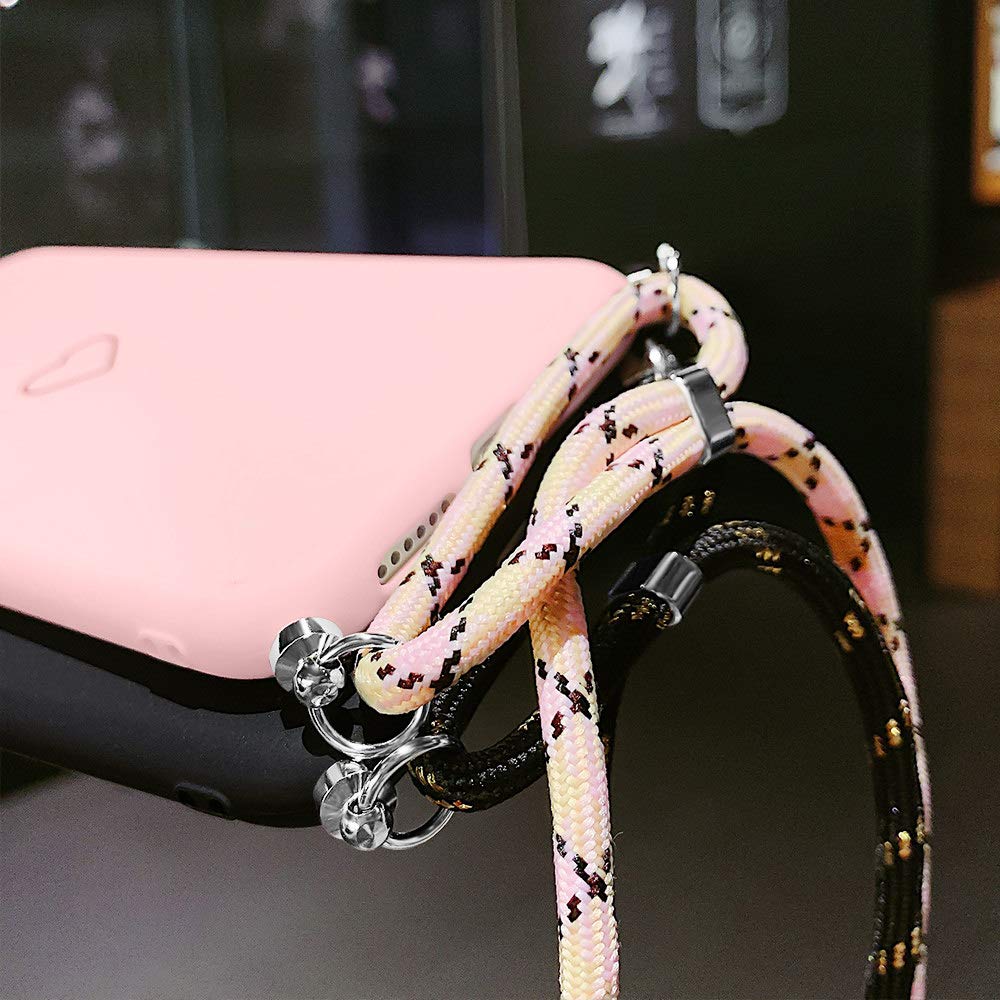 Custodia IPhone 7/8/SE 2020/2022 Con Cuore Love E Cordino - Cover In Silicone Rosa Con Nastro Regolabile