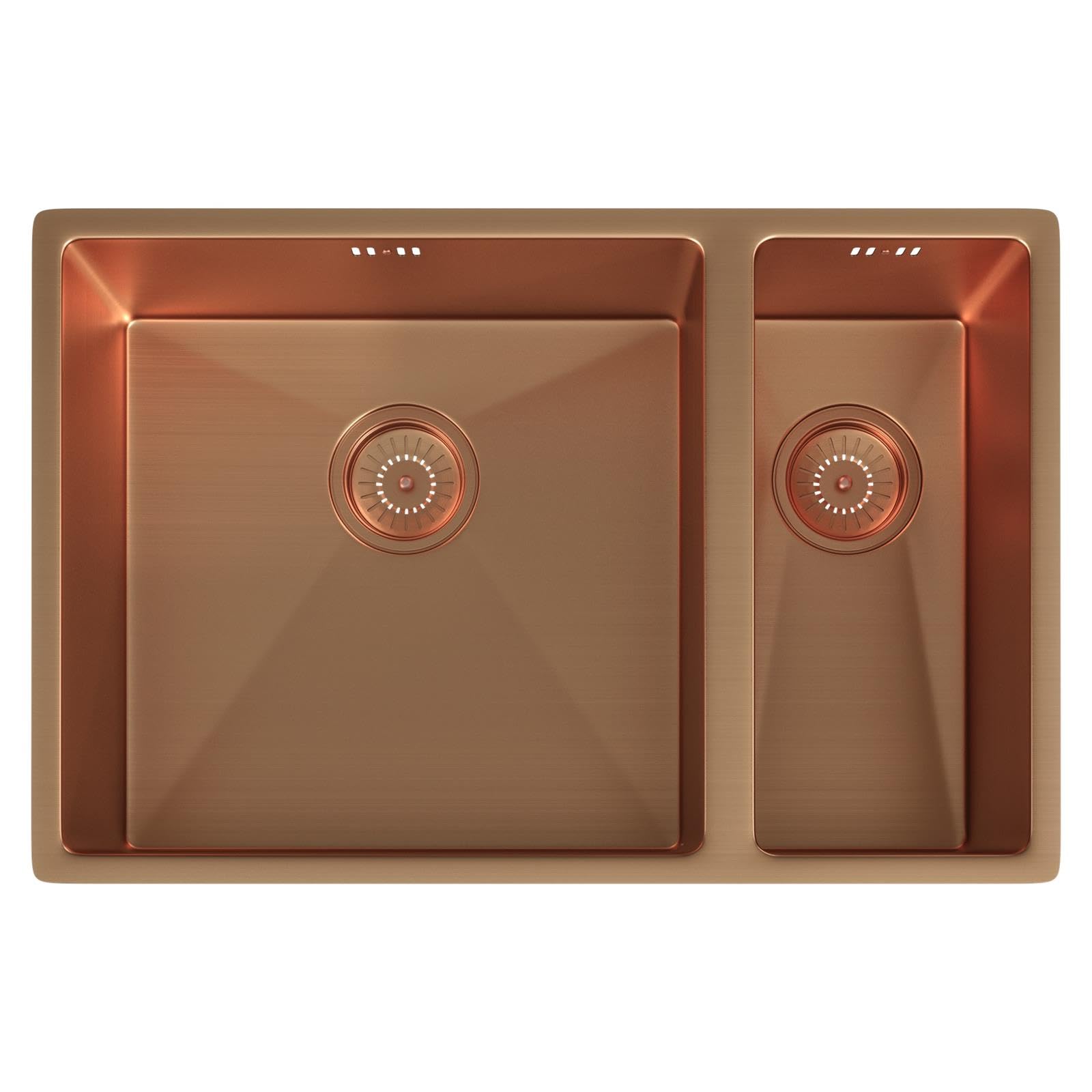 Liquida EL670BG 1.5 Bowl PVD Undermount Brushed Gold Kitchen Sink 670 x 440mm