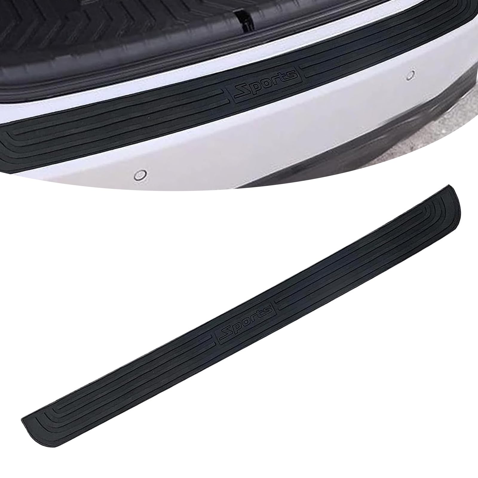 Car Rear Bumper Protector, Car Door Entry Guard Anti-Scratch Non-Slip, Flexible PVC Anti-Collision Rear Bumper Guard Pedal Protection Strip, Anti-Slip Bumper Sticker, Universal for Most Cars (Black)