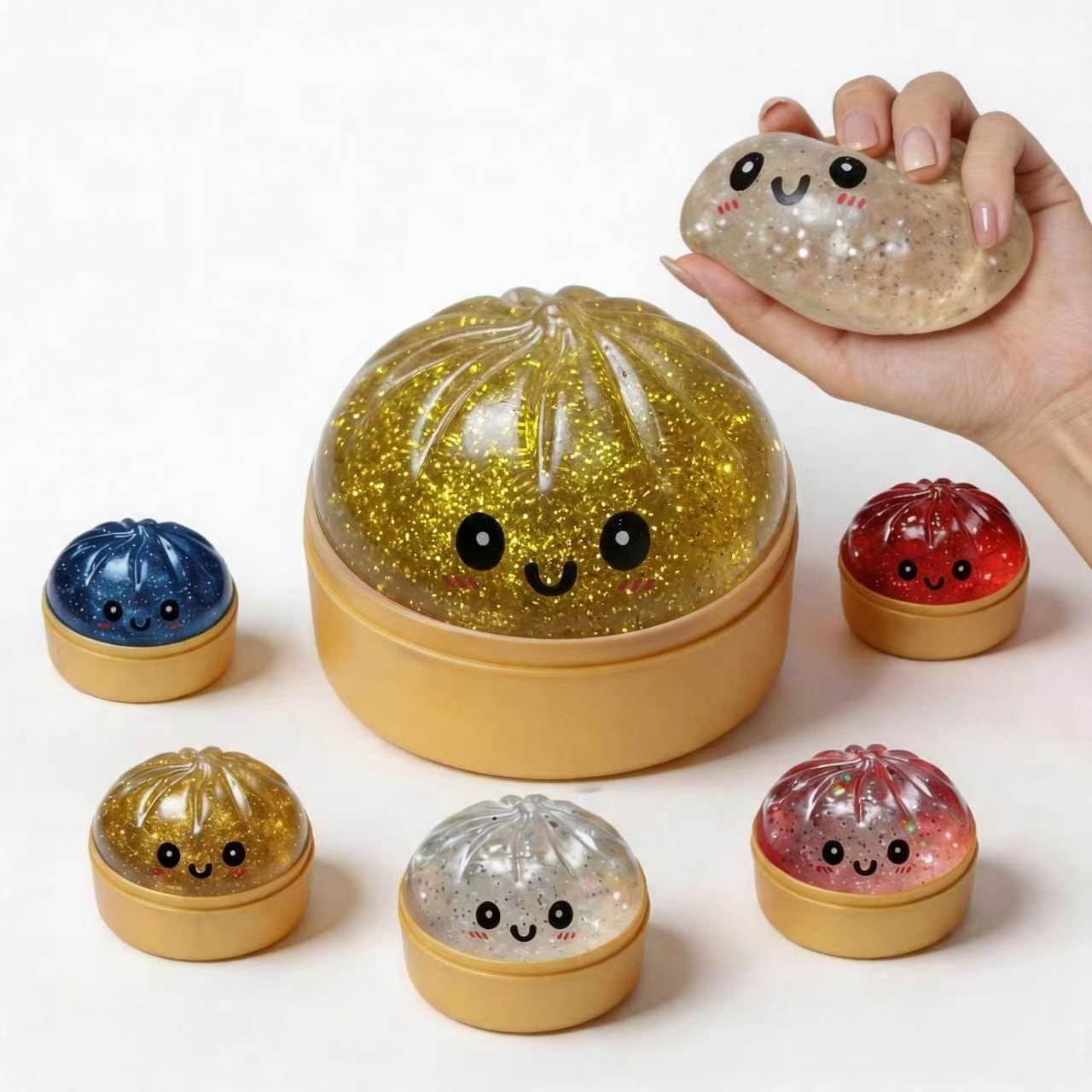 Photo 1 of 2026 Upgrade Glitter Dumpling Squishy Mystery Box, Slow Rising Glitter Squishy Dumpling Toy, Anxiety Relief Fidget, Dumplings SquishyToys for Holiday & Birthday Gifts (Glitter Gold)