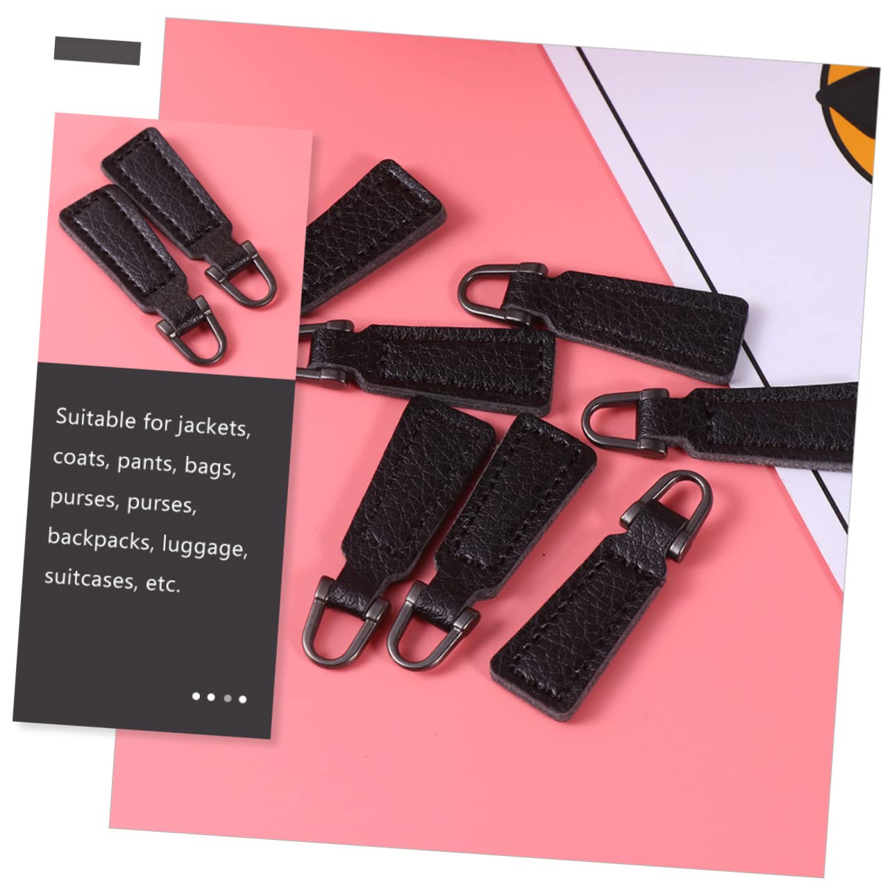 SHINEOFI 125piezas Cabezas De Zipper Para Mochilas Reemplazo De Tiradores De Para Ropa y Equipaje Accesorios De Pu Para Reparación De Zippers Para Mochilas y Bolsos