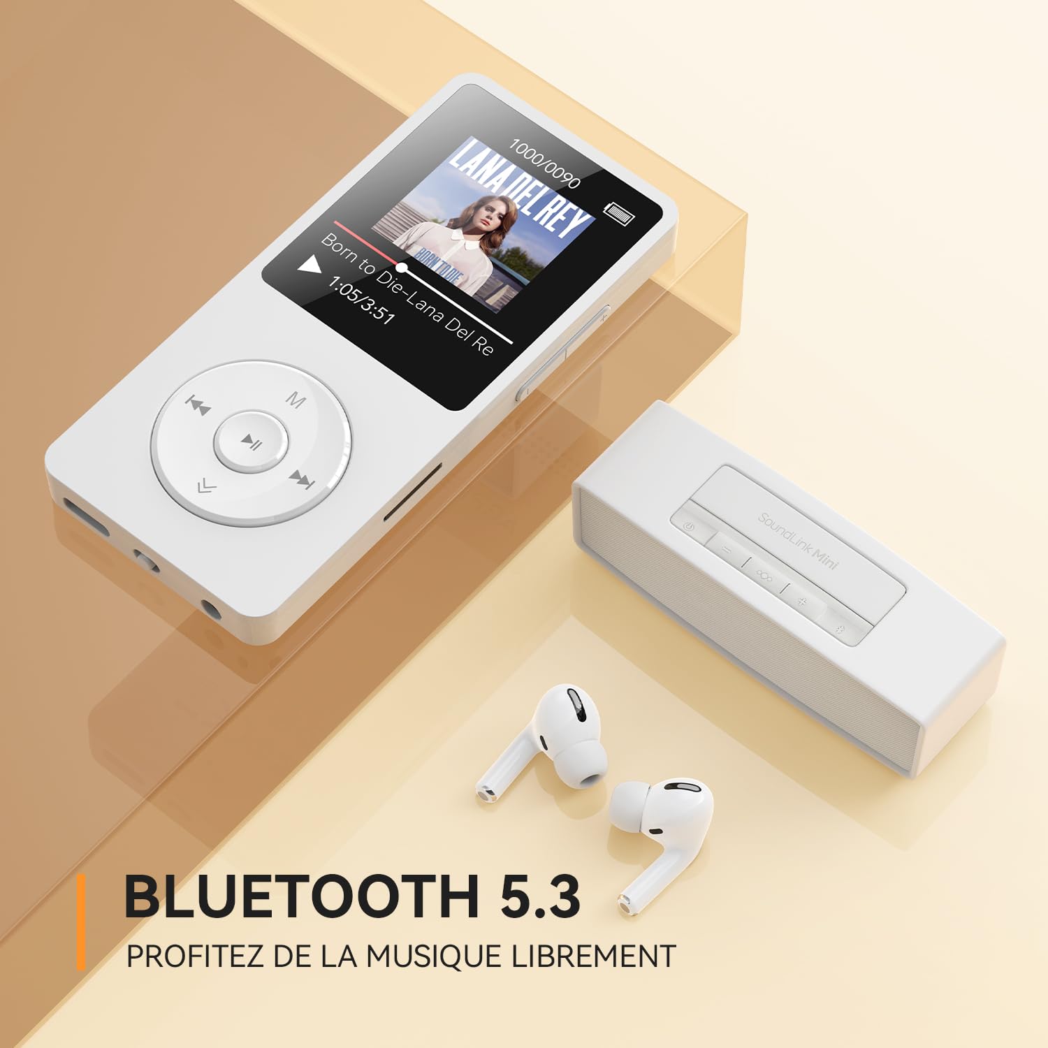 AGPTEK Lecteur MP3 Bluetooth 5.3 32Go,1,8 "Baladeur MP3 Numérique