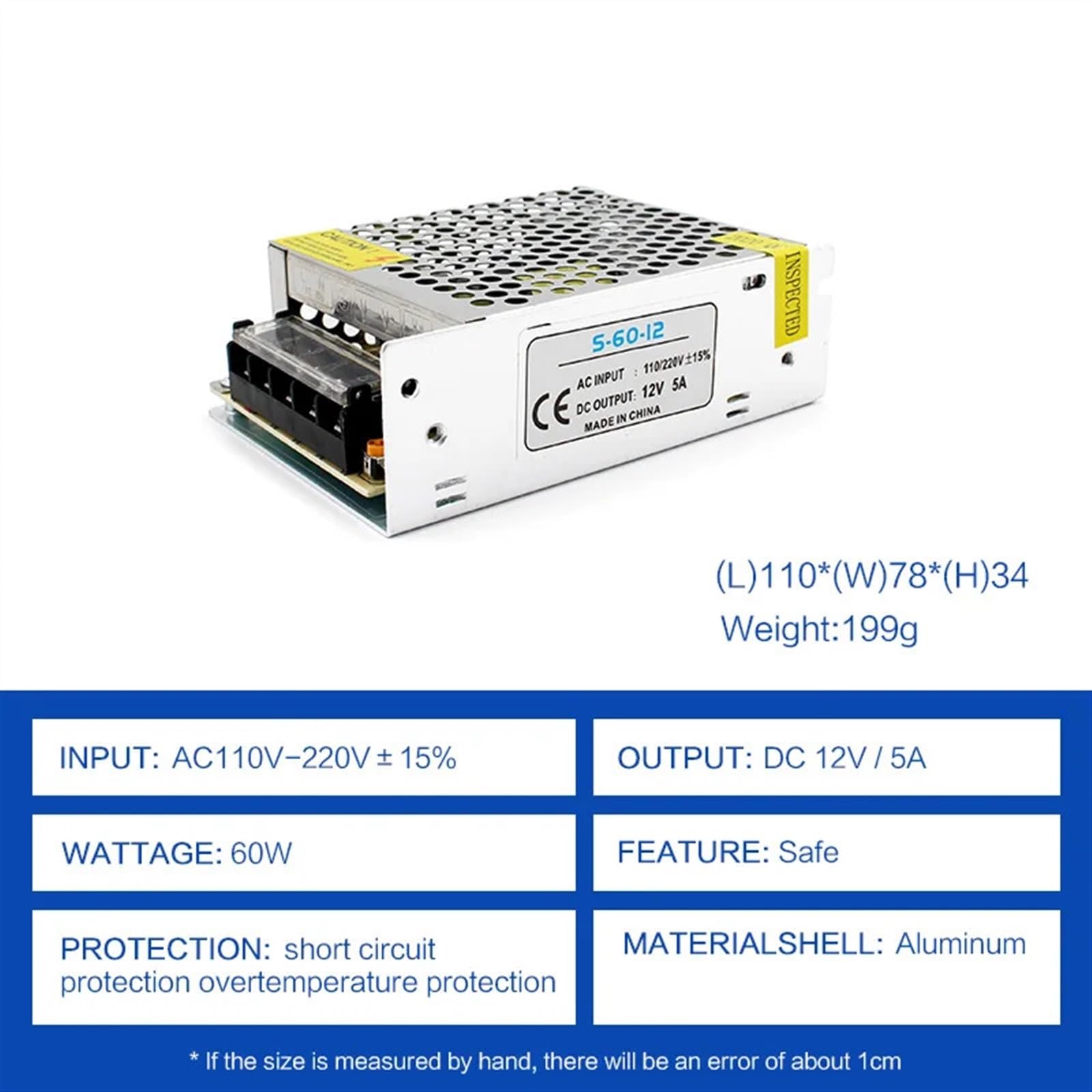 Fuente de alimentación de 220V a 12V, transformadores Fonte de 500W, 5V, 24V, 3V, 5V, 9V, 12V, 15V, 18V, 24V, 36V, 48V, fuente de alimentación conmutada SMPS(36V,5A)