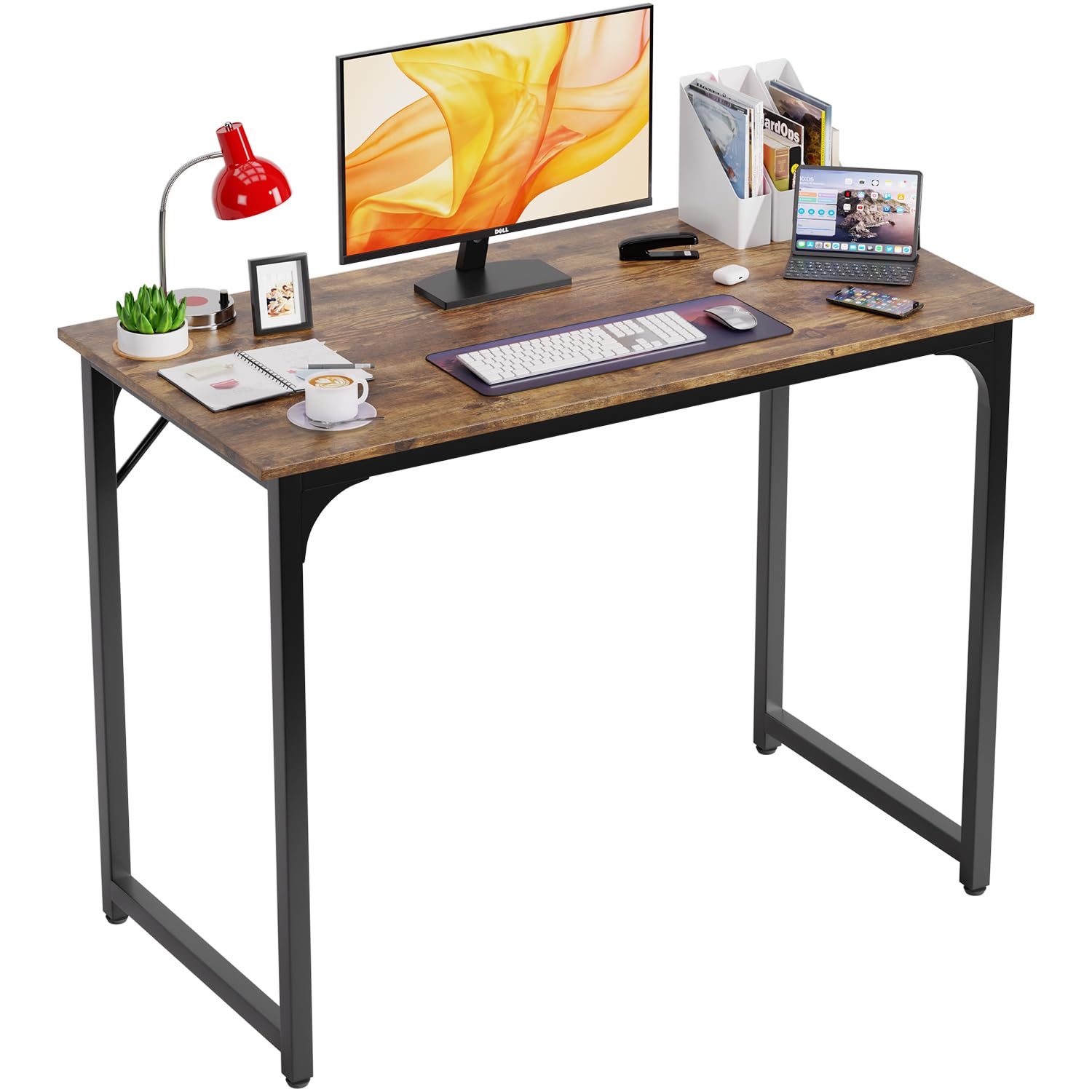 PayLessHere 32/39/47 inch Computer Desk Study Writing Table, Adjustable feet, Modern Furniture for Home Office (1, Vintage, 39 inch)
