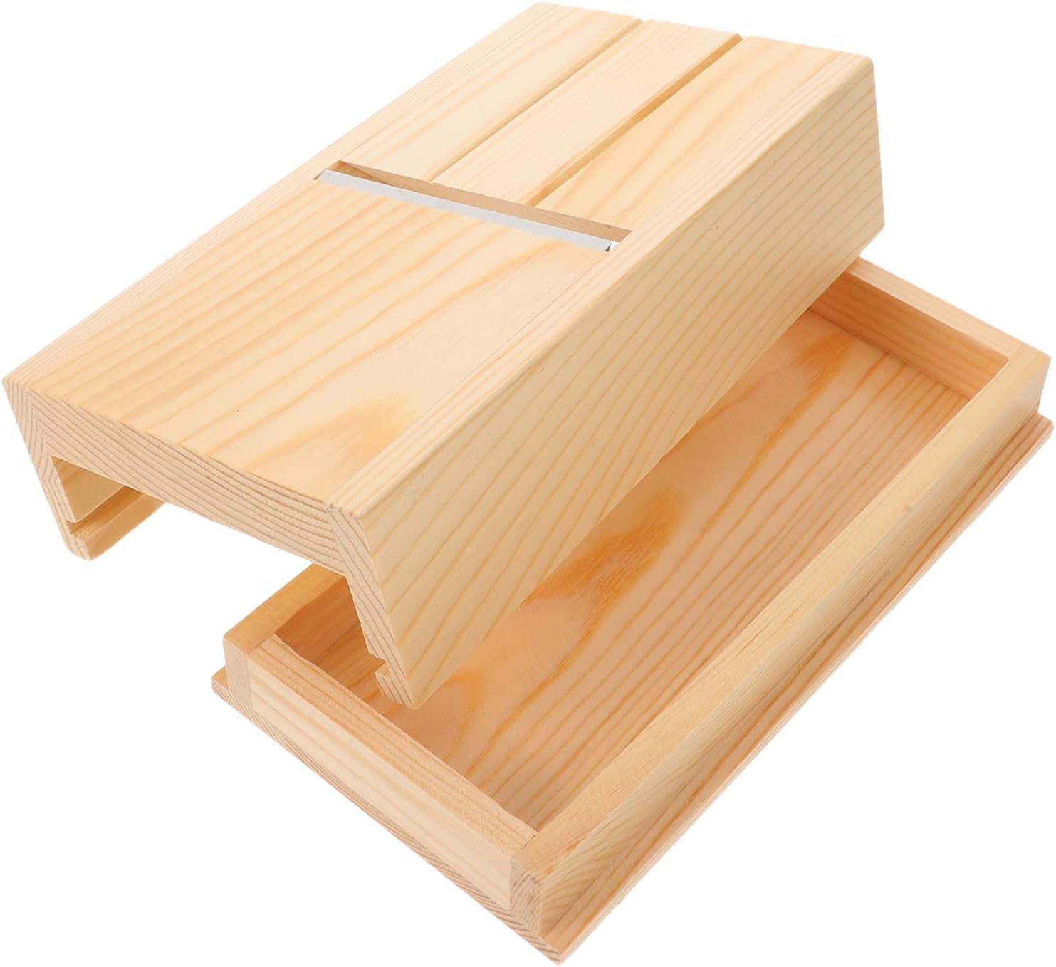 SHINEOFI Beige Wooden Soap Planer with Metal Cutter Box for DIY Crafting | Handmade Soap and Candle Projects, Compact Tool for Trimming Shaving Beveling Edges, Smooth Professional Finish
