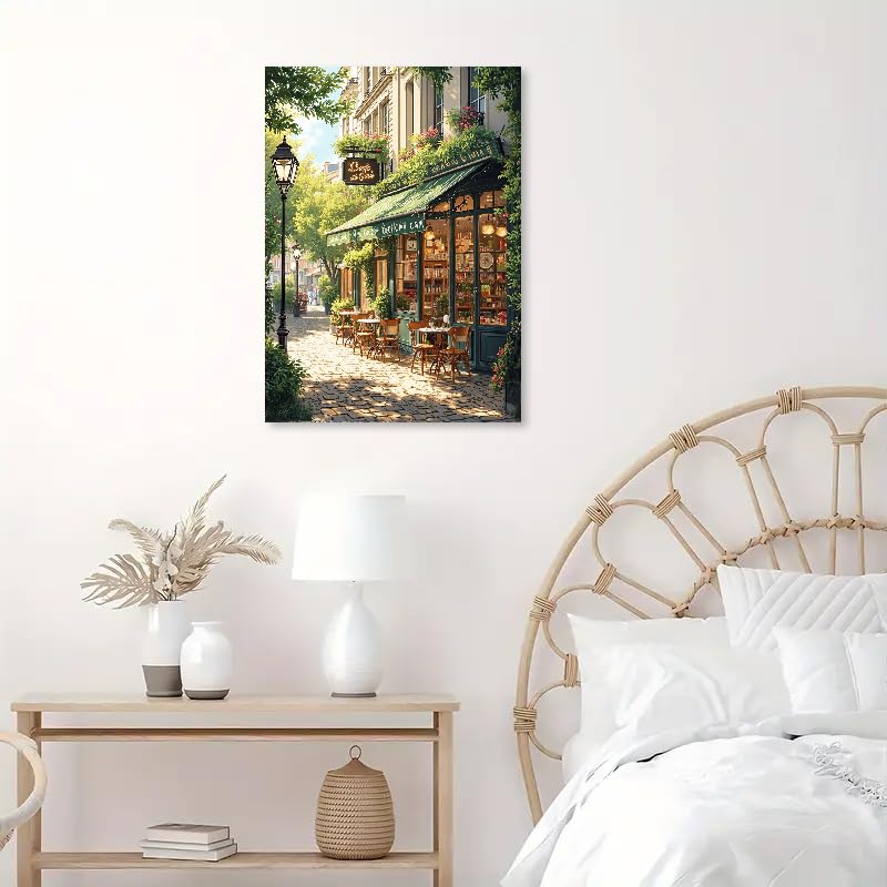 Image of cafes Stamped Cross Stitch Kits for Adults -Embroidery Kits for Beginners Adults,11 CT Patterns Dimensions Counted Cross Stitch Kits for Adults Arts Craft 12x16 inch