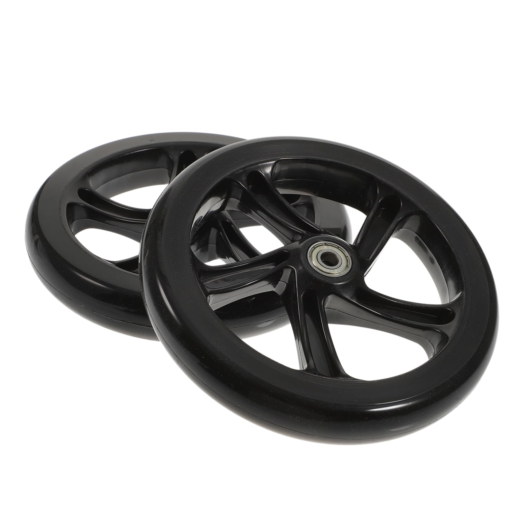 NULYLU 2pcs High Elastic PU Scooter Replacement Wheels for Electric Scooters Durable Wear Resistant with Bearings for Sports and Parent Interaction