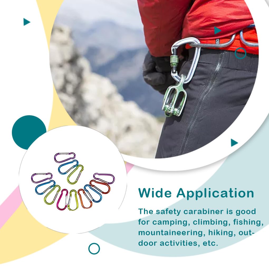 Boucle en Alliage d'aluminium 12 pièces, Porte-clés d'escalade en Forme de D, Mousqueton à Pression de Survie, Outils matériels pour l'alpinisme