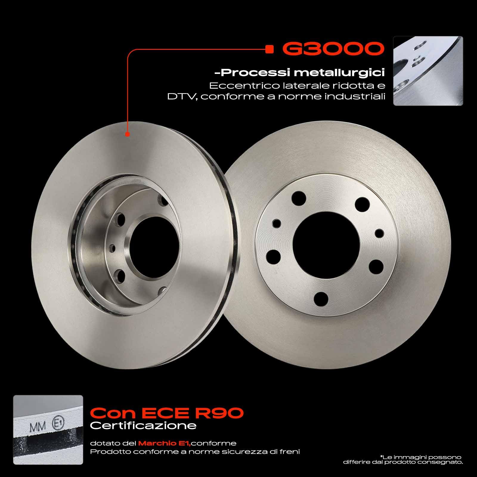 Frankberg Set di dischi freno incl. 2x Dischi Freno Anteriore Ventilato Diametro280mm Compatibile con Ducato Furgone 250 Ducato Bus 250 Boxer Bus Jumper Bus Replace# 424926,4246L2