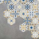 18 Pcs Hexagon Non-Slip Floor Sticker, Vinyl Wall Paper Decals for Living Room Kitchen Bathroom,...
