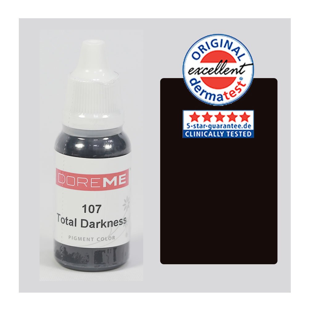 Doreme The Elixir Beauty Professional Permanent Makeup Pigment Tattoo Ink Set Micro Eyeliners, CLINICALLY Tested, Total Darkness, 1/2 Oz