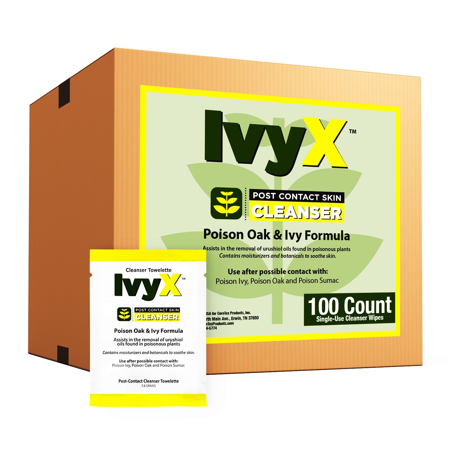 Amazon.com : CoreTex Ivy X Post-Contact Poison Ivy Wipes - Pack of