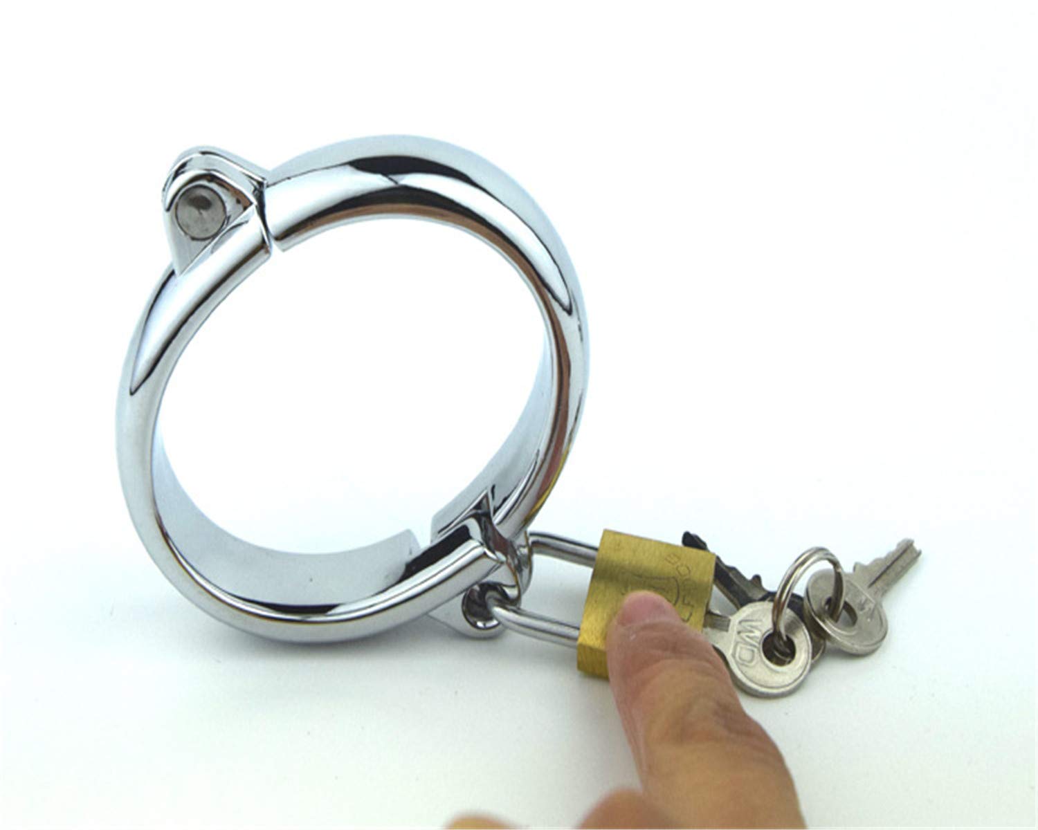 Un par de esposas de acero inoxidable para BDSM y hombres (7 x 5 cm).