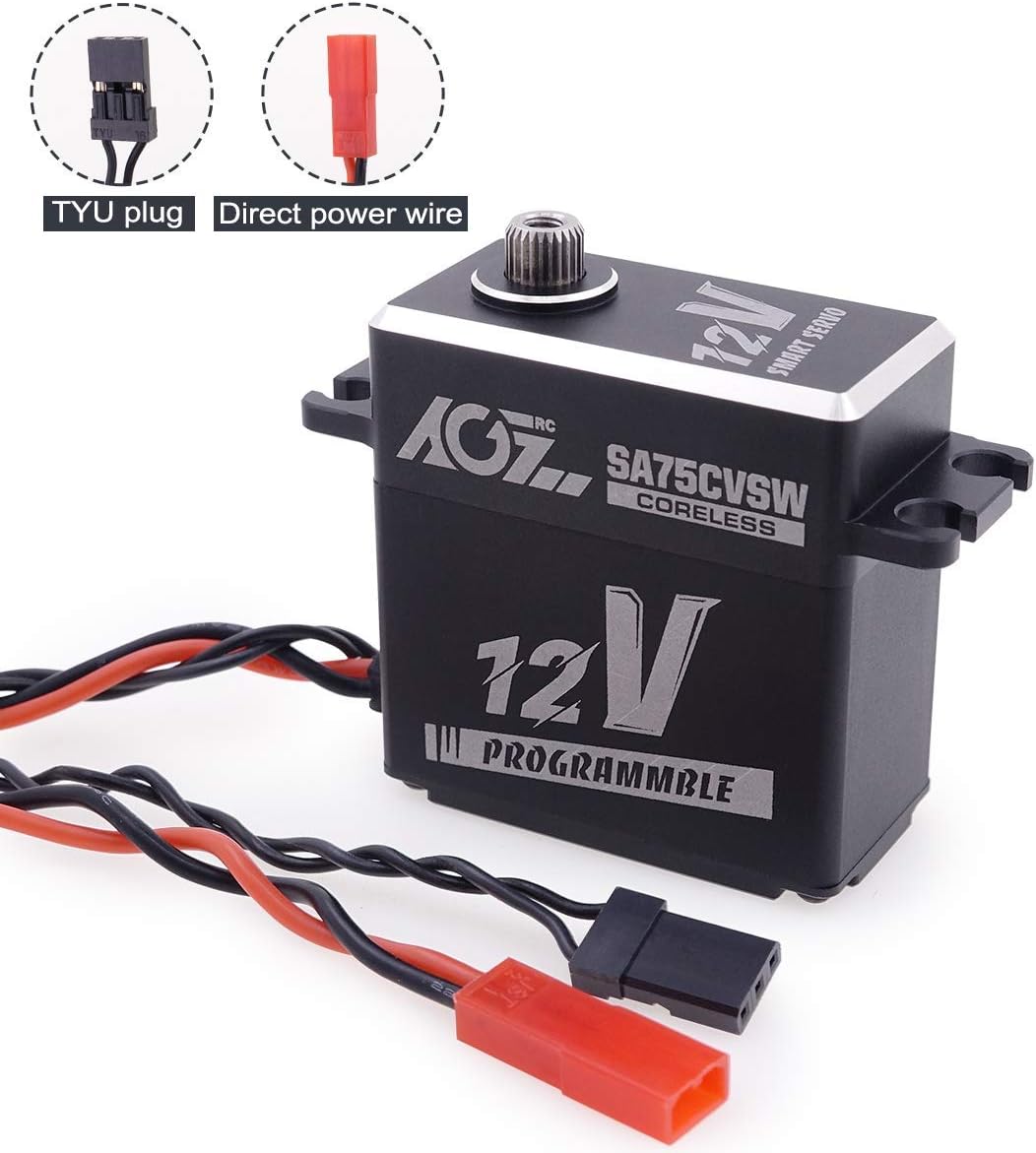 Blасk Frіdау Sаlе 2022 AGFRC SA75CVSW 45KG 12V Coreless Programmable Waterproof Smart Servo and AGF-SPV2 Servo Programmer