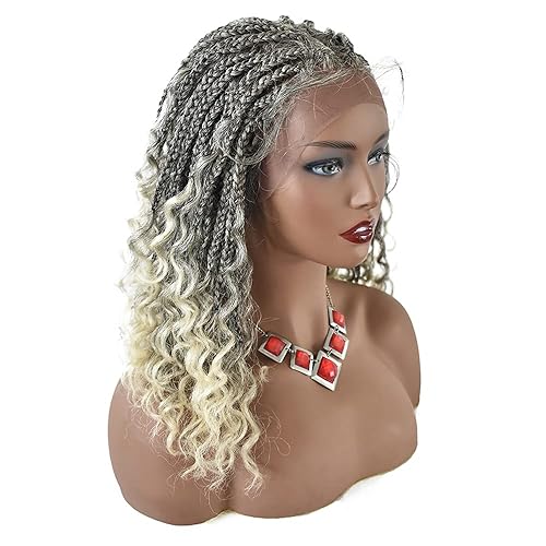 Miniatura 8 de Peluca trenzada frontal de encaje frontal suave HD de 4 34 x 12 12 pulgadas, pelucas trenzadas para mujeres negras, pelucas cortas sin nudos,