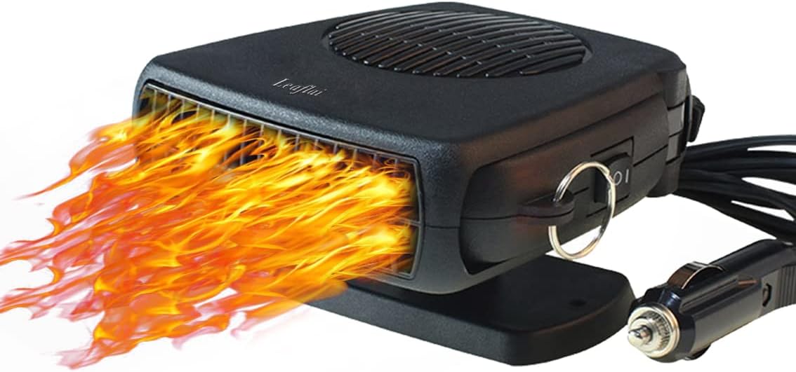 Car Heater, 12V Heater Fan Portable Auto Heating Fan Plug in Cigarette