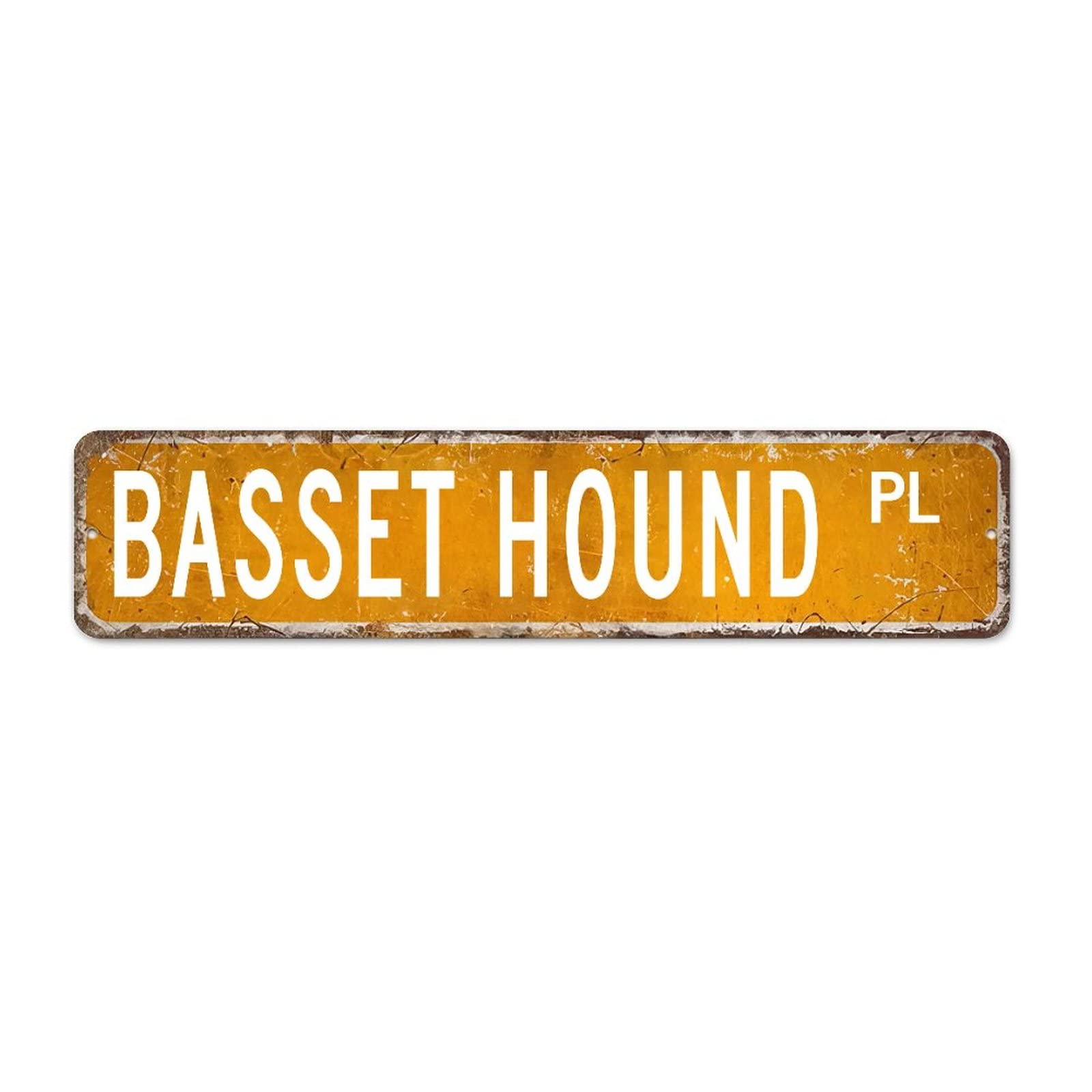 Basset Hound Street Signs Basset Hound Metal Sign Basset Hound Gift Animal Decor Wall Art Farmhouse Decorative Sign Rustic Shabby Chic Wall Decor For Bedroom Cafe Bar Office Garage