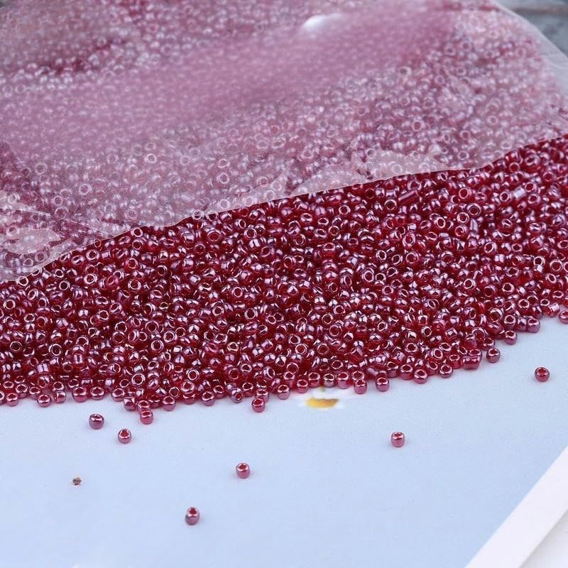 THAYLA 60000 szt. 2 mm szklane koraliki z nasionami do produkcji biżuterii, małe kucyki, koraliki ryżowe, koraliki do bransoletki, DIY, rękodzieło, DIY