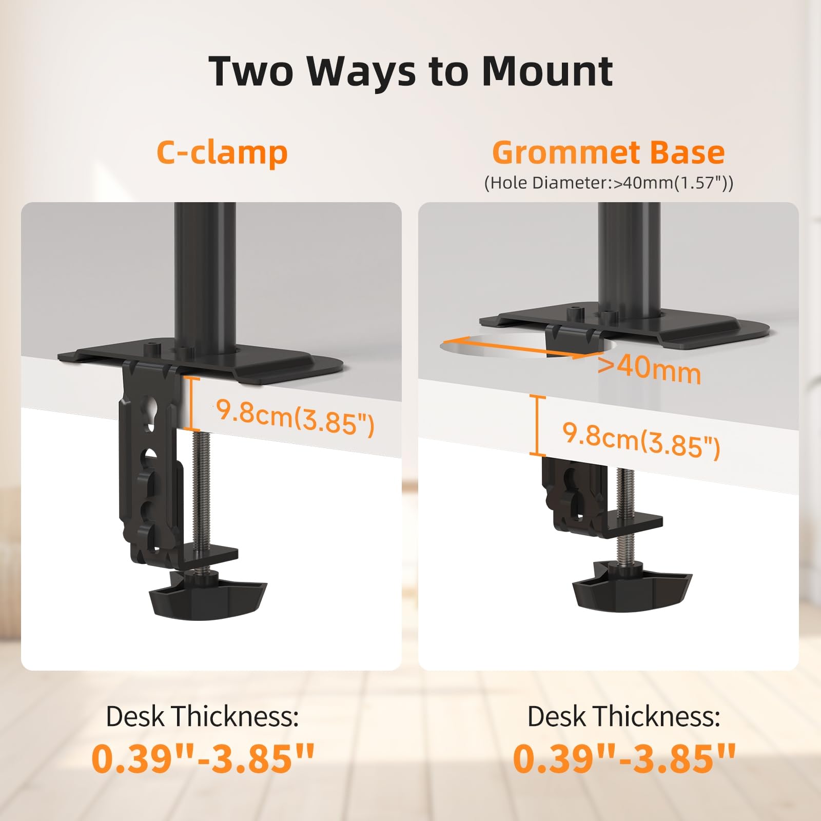 suptek Supporto schermo PC con vassoio per computer portatile, supporto monitor per display LCD/LED pollici - Supporti e Rialzi Per Schermo Accessori Desktop, Parete MD6421TP004