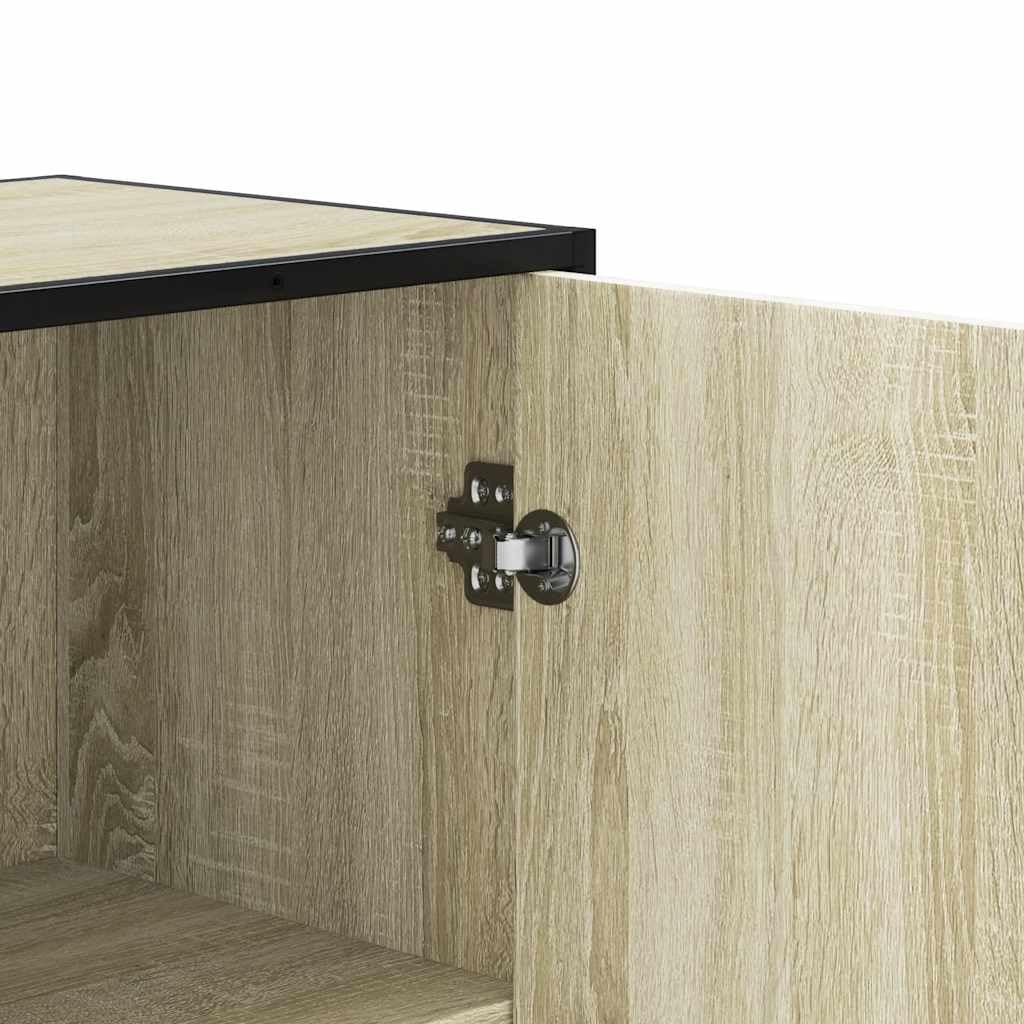 vidaXL Buffet Haut chêne Sonoma 35,5x35x106,5 cm Bois ingénierie métal
