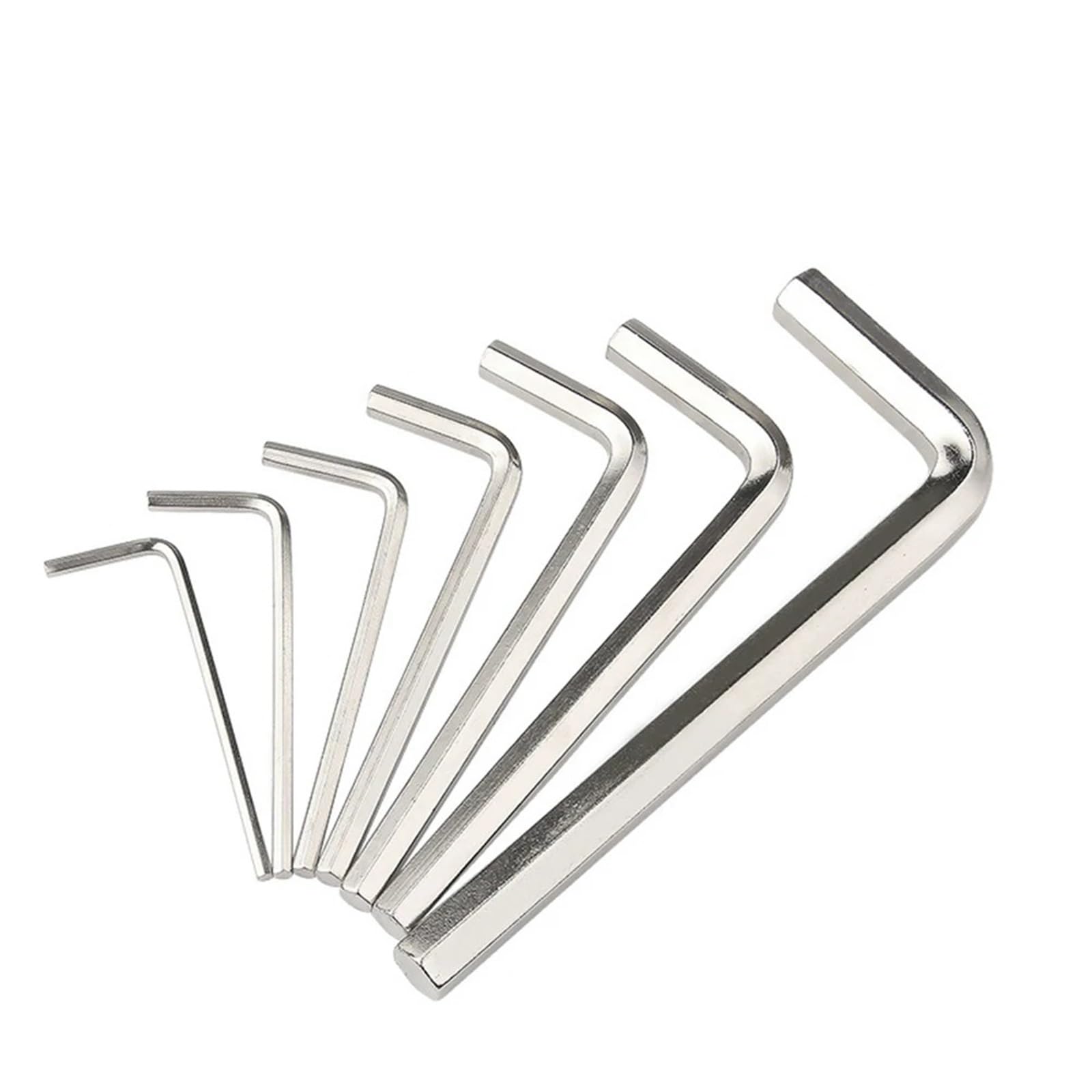 Hnulgvi Silver Type Hexagonal Spanner With Flat Head 7Pcs Multifunction Allen Wrench Hexagon Key Tools Set Home Bicycle Repair(Silver)