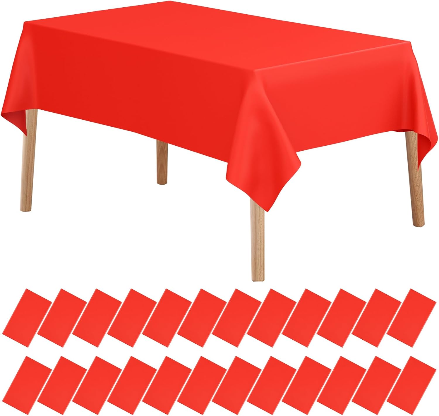 Christmas 24 Pack Red Plastic Tablecloth Disposable