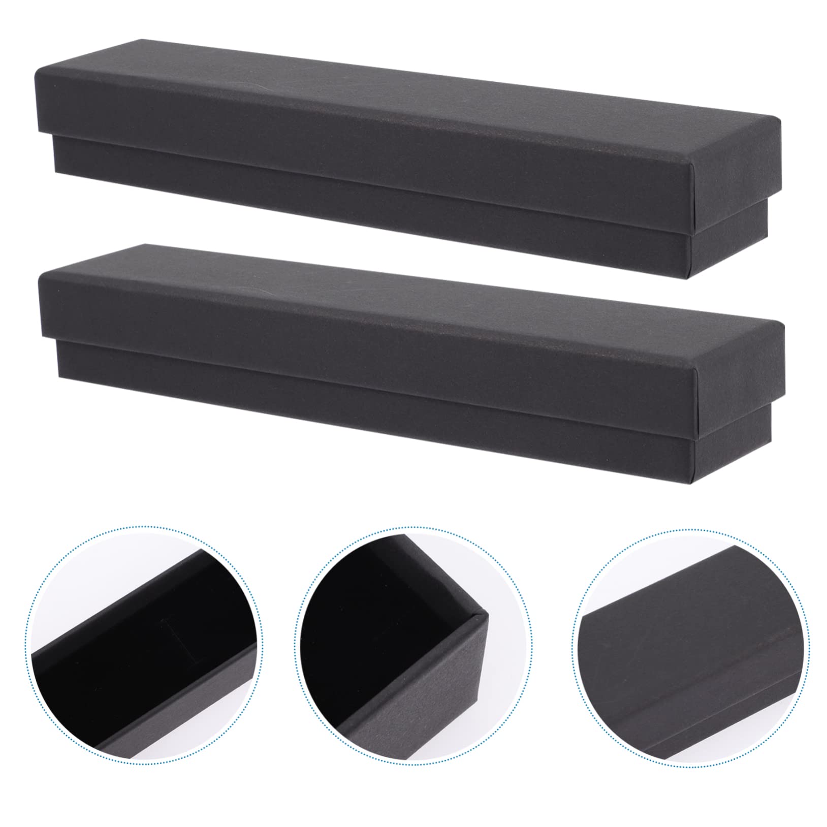 PLAFOPE Boîte à Bijoux Rectangulaire en Papier Carton Noir 24 Pièces
