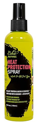 Esha Spray de protección térmica para cabello rizado 3C y 4C, hasta 450F, para pelucas sintéticas y cabello natural, ingredientes veganos sin