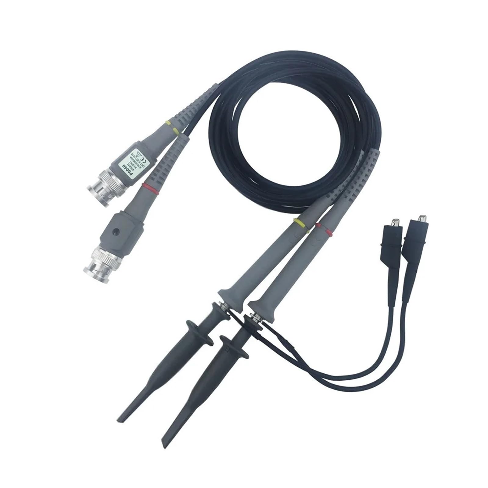 2pcs Oszilloskop Sonde Kit P6100 100MHz 1X 10X Hochpräzise Krokodilklemme Niedrige passive Impedanzdämpfungssonde (Color : P6040 40MHz)