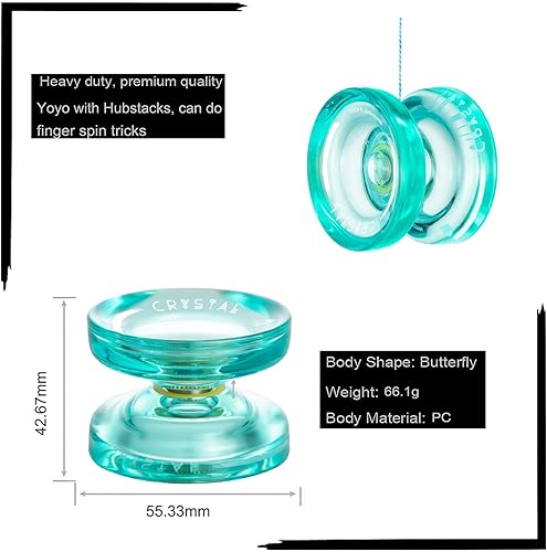 Miniatura 3 de Yoyo sensible K2 para niños y principiantes con giros suaves y diseño de giro de dedos+yoyo k2 para principiantes, reemplazo de yoyos de doble