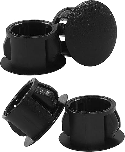 Miniatura 5 de 30 tapones de plástico para agujeros, 58 pulgadas (0.630 in), color negro, para muebles y postes de esgrima, ideales para gabinetes y agujeros de