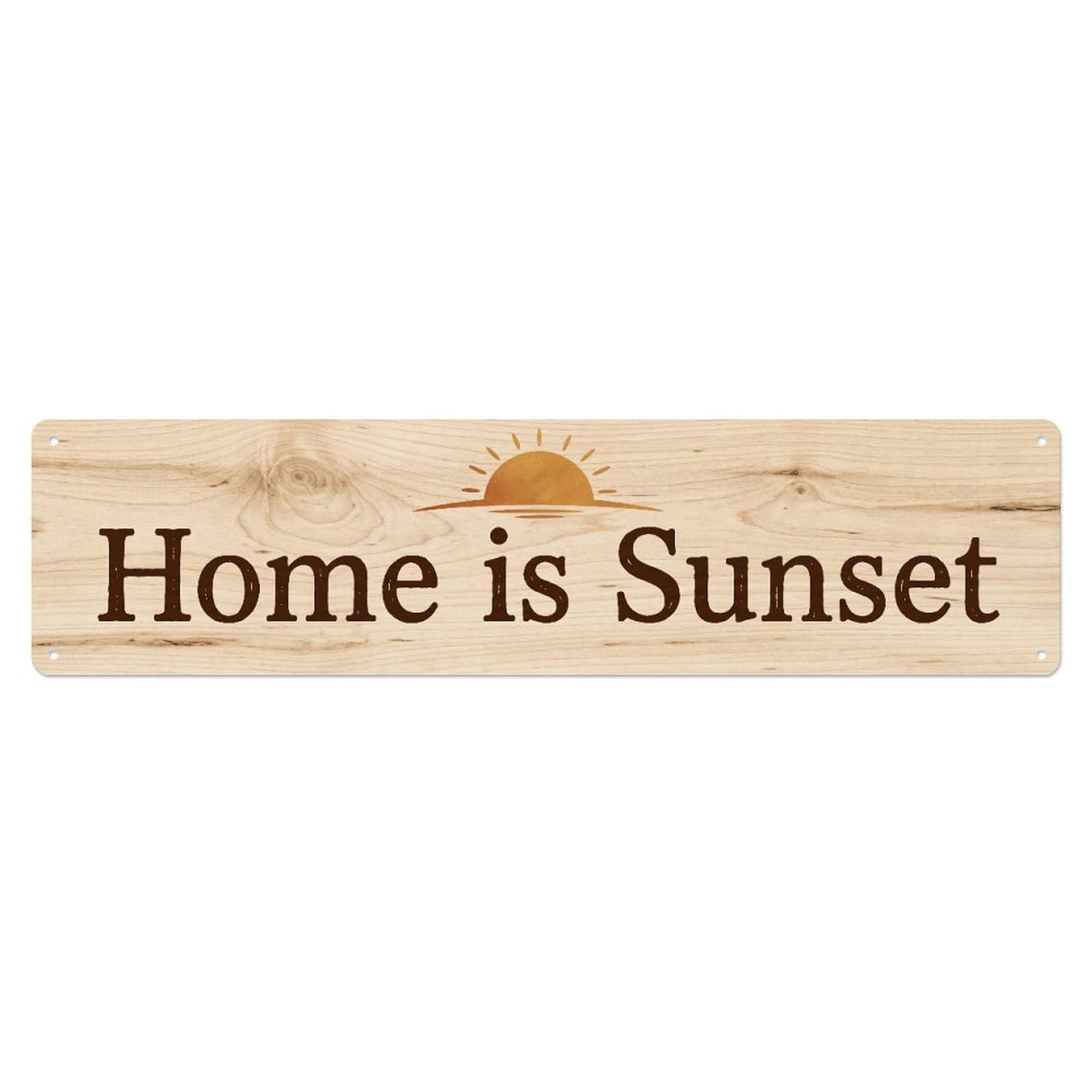 Home Is Sunset Peaceful Close Metal Tin Skinny Sign Plaque Wall Decor for Cafe, Club Bar, Office, Home Garden Metal Poster 4x16Inch