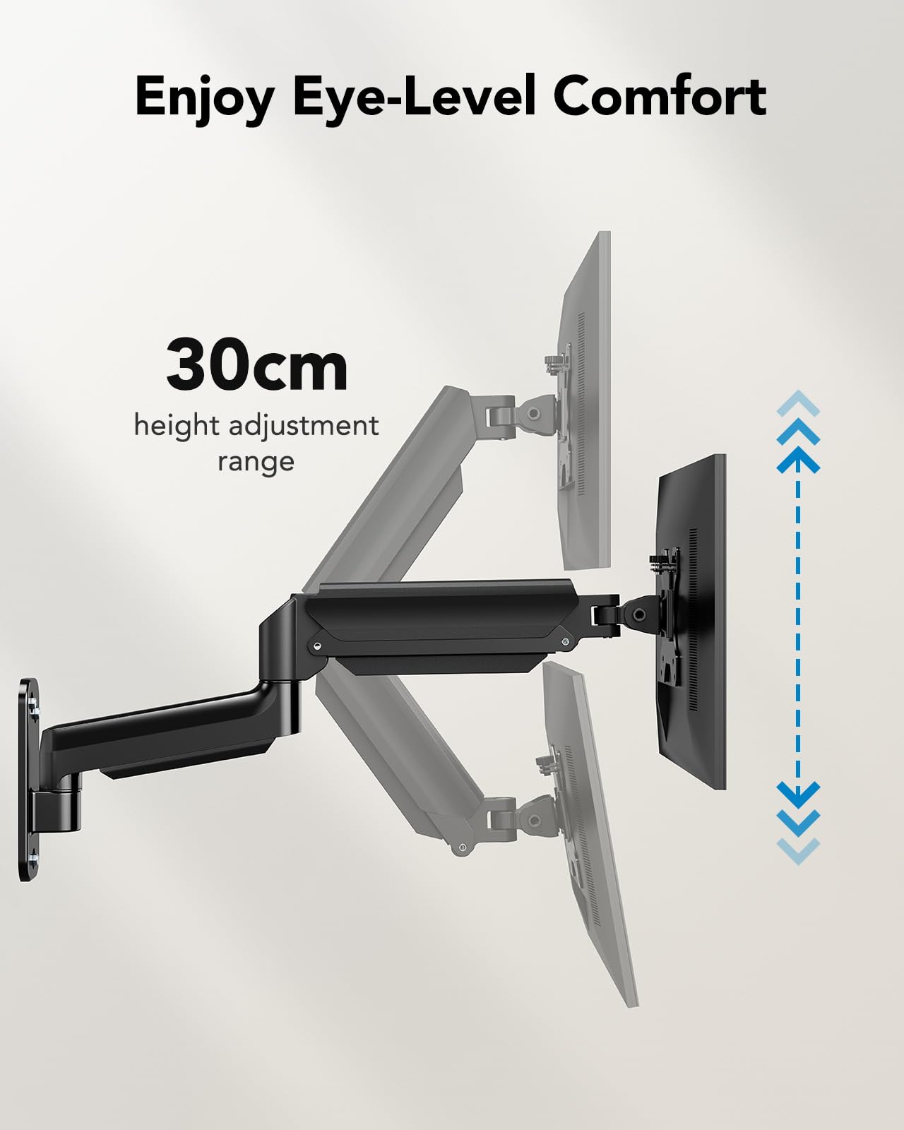 HUANUO Support Mural pour Écrans Ultra-Large de 24"-35", Support Ecran PC Mural à Mouvement Complet, Support Mural pour Moniteur, Support VESA 75/100/200mm, Capacité de Charge 3-12KG Gaming