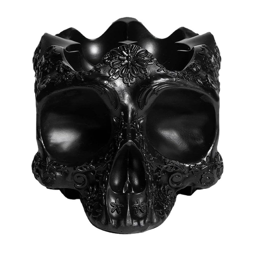 Quystetes Black Skull Egg Holder Chicken Egg Holder Countertop Resin Craft 6 Egg Holder Countertop Egg Holder Home Table