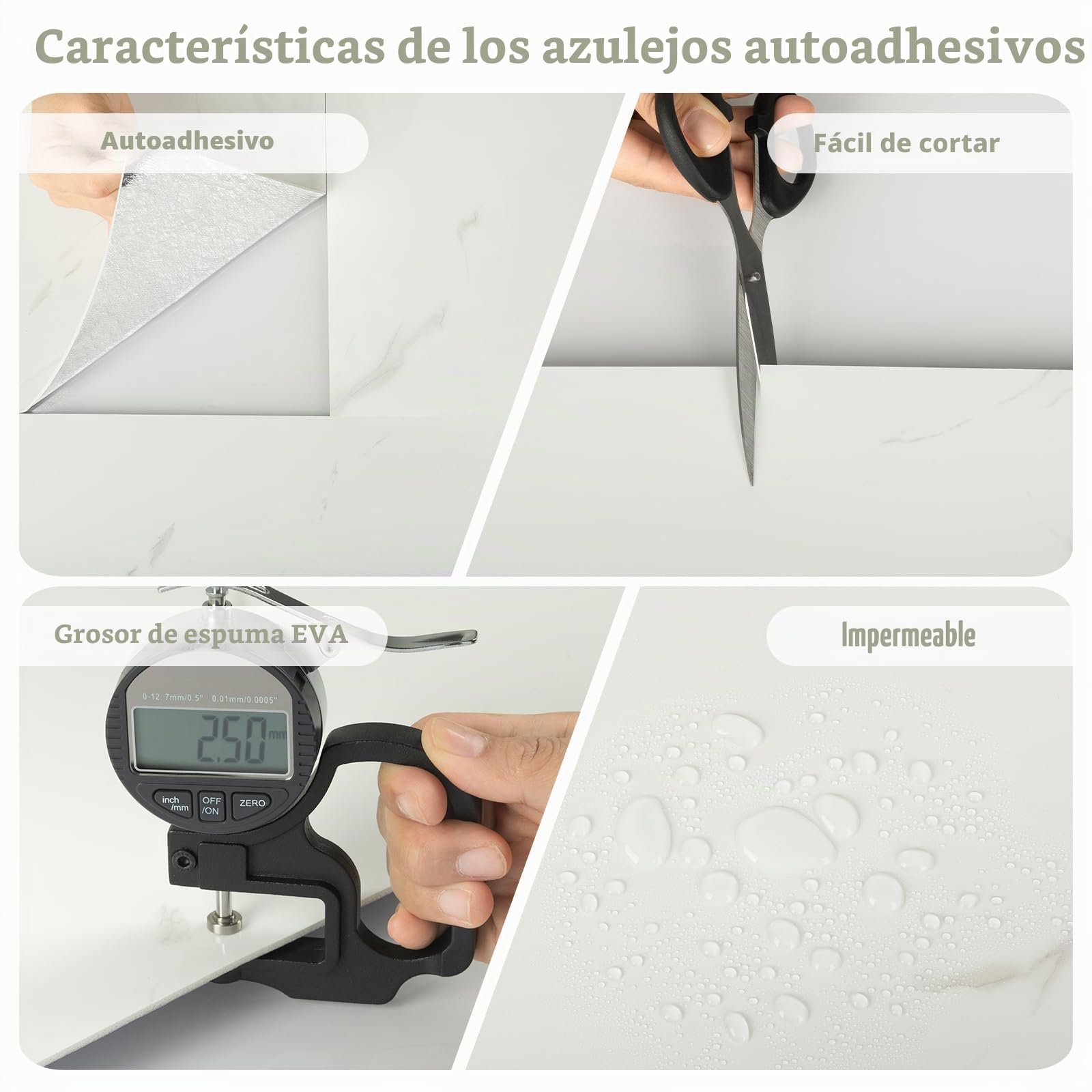 Alened Pegatinas autoadhesivas para azulejos de pared de mármol