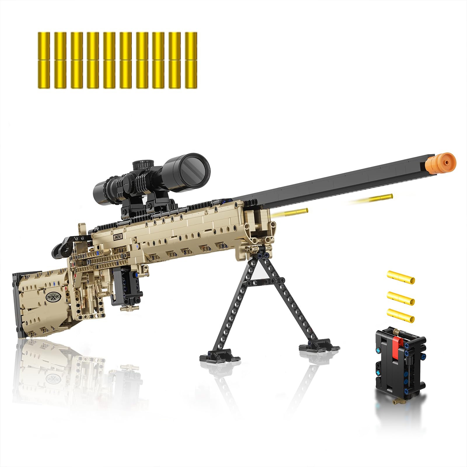 TPSOON M24 1:1 Shootable Building Blocks Gun Sets – 1380PCS, 1:1