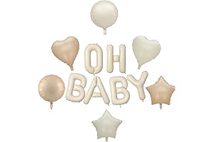 Cream White OH BABY Balloons Banner