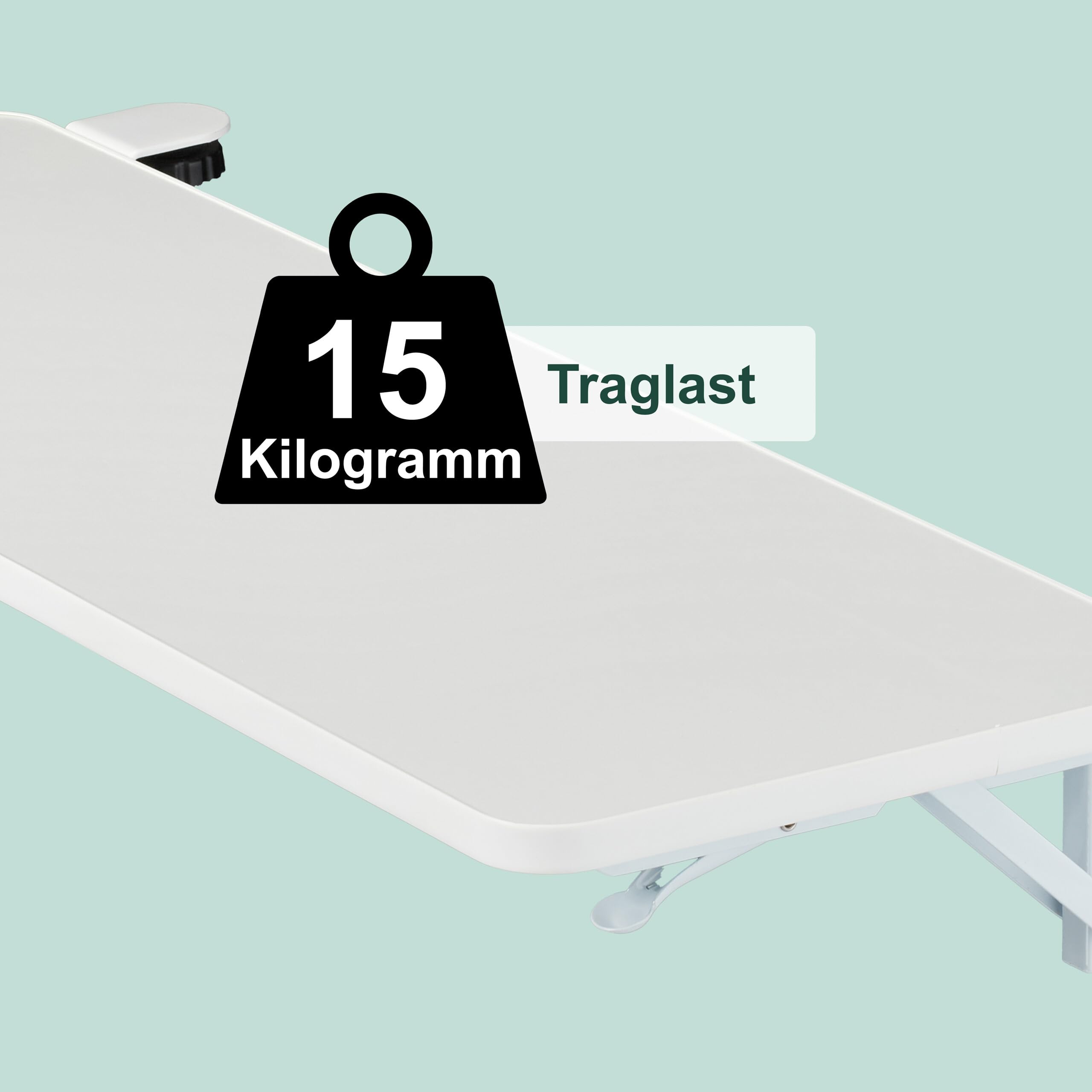 Relaxdays Schreibtischverlängerung, 65 x 24 cm, klappbar, zum Anklemmen, ergonomische Tischerweiterung, modern, weiß
