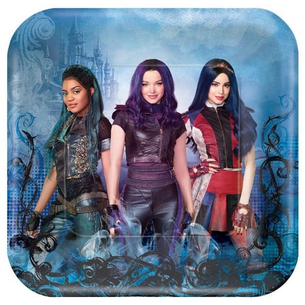 amscan Disney Descendants 3 Design Square Paper Plates-8pc, Multi