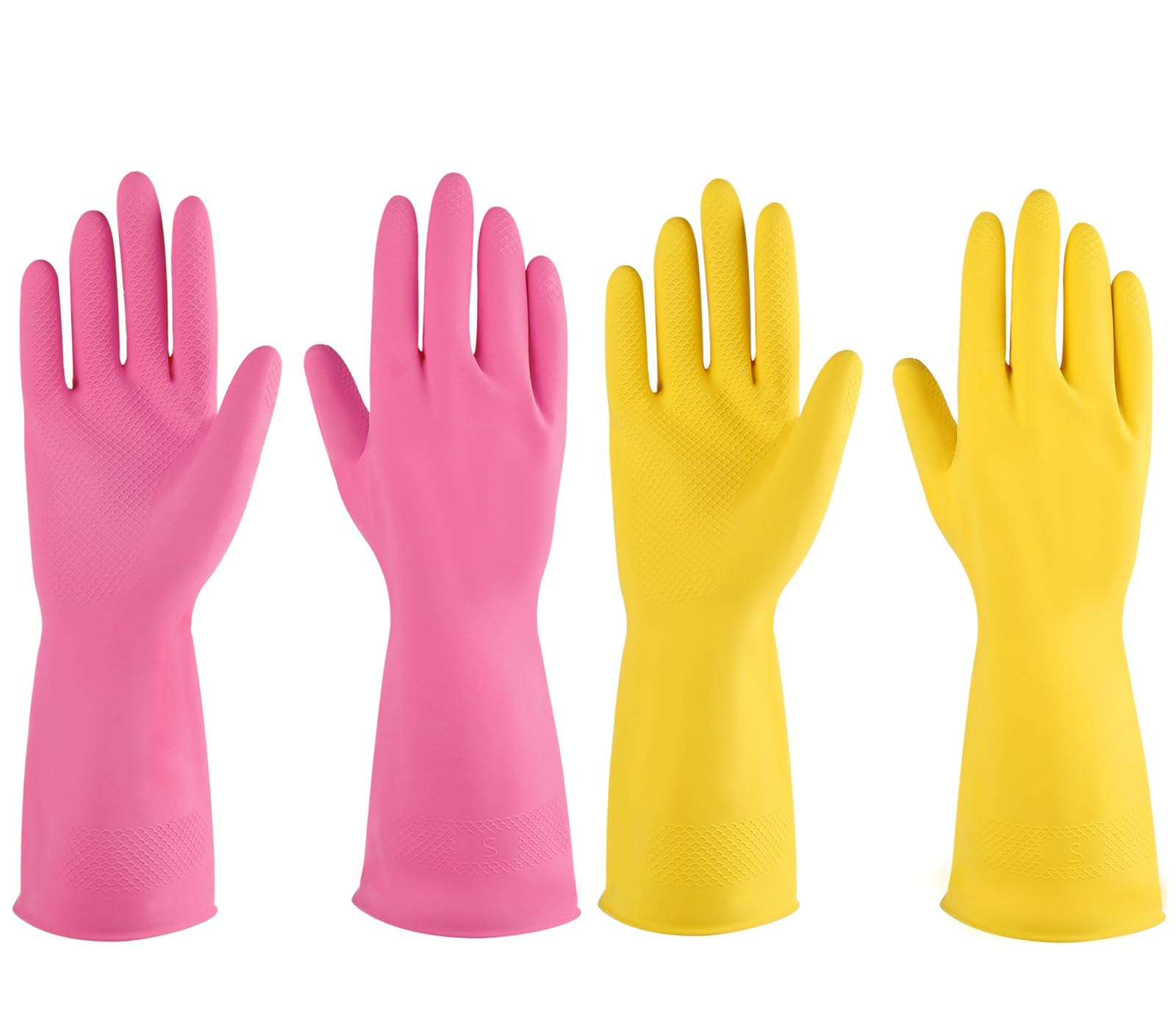 IUCGE Rubber gloves dishwashing 2 or 4 Pairs for Kitchen,Cleaning gloves for household Reuseable.