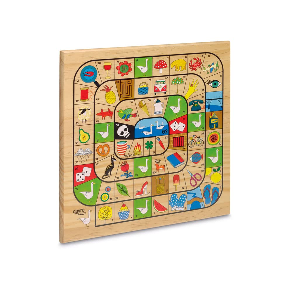 Juego De Parchís Y Oca De Madera Natural 29x29 Cm – Clásico De Mesa Para Tardes En Familia – Regalo Ideal Para Niños Y Adultos