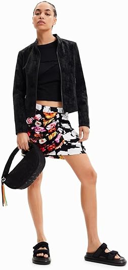 Borsa Desigual Summer Dandelion Nera - Tracolla Regolabile In Similpelle