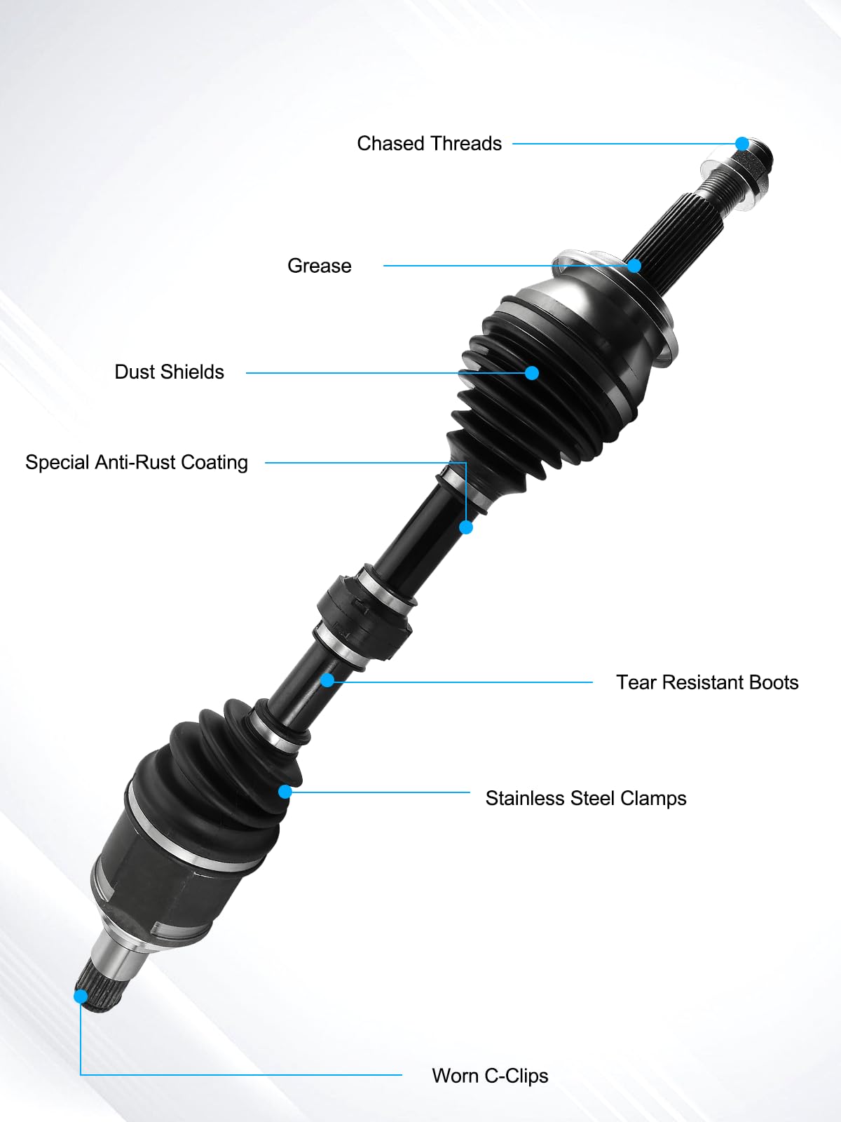 Amazon.com: TAUTOY 434200R080 1 PCS Front CV Axle Shaft Assembly