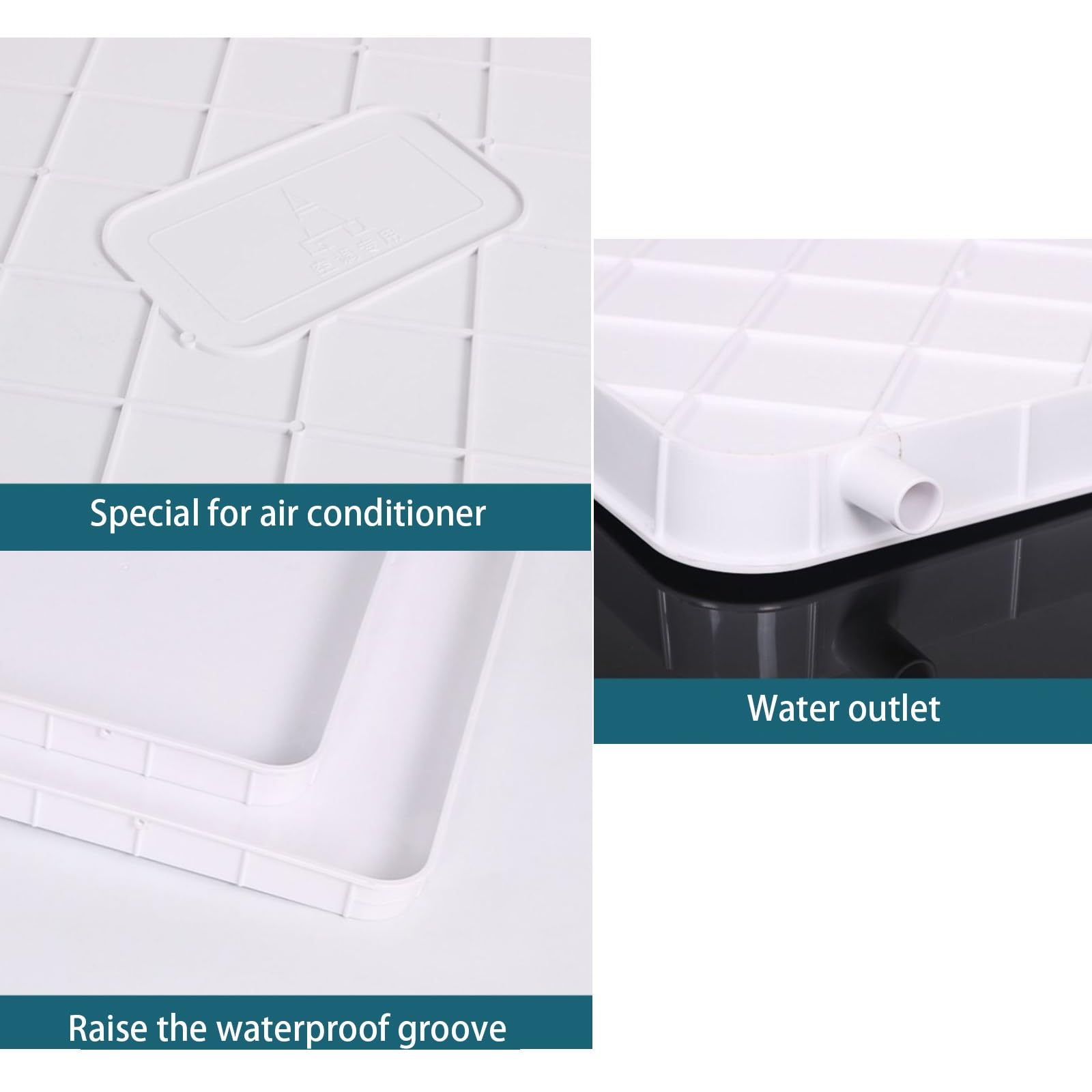 Genérico Bandeja de Goteo para Aire Acondicionado con Tubo de Drenaje de 2 m, diseño Innovador de Canal de derivación, Evita daños por Agua, Ideal para Uso en Interiores y Exteriores (Unidades de 3 a