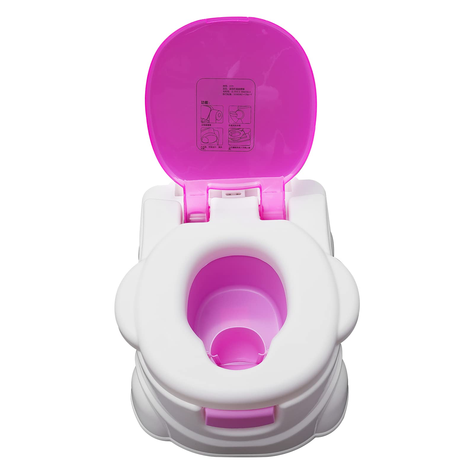 Inodoro Portátil Para Niños 6 Meses - 5 Años, Antideslizante, Con Anillo de Asiento Extraíble y Tapa, Carga 60 Kg, Rosa