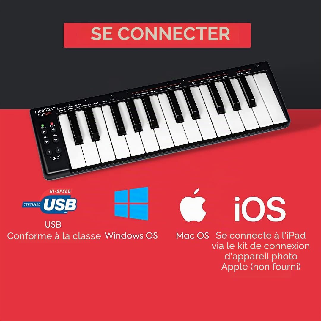 Nektar Contrôleur de clavier MIDI USB SE25